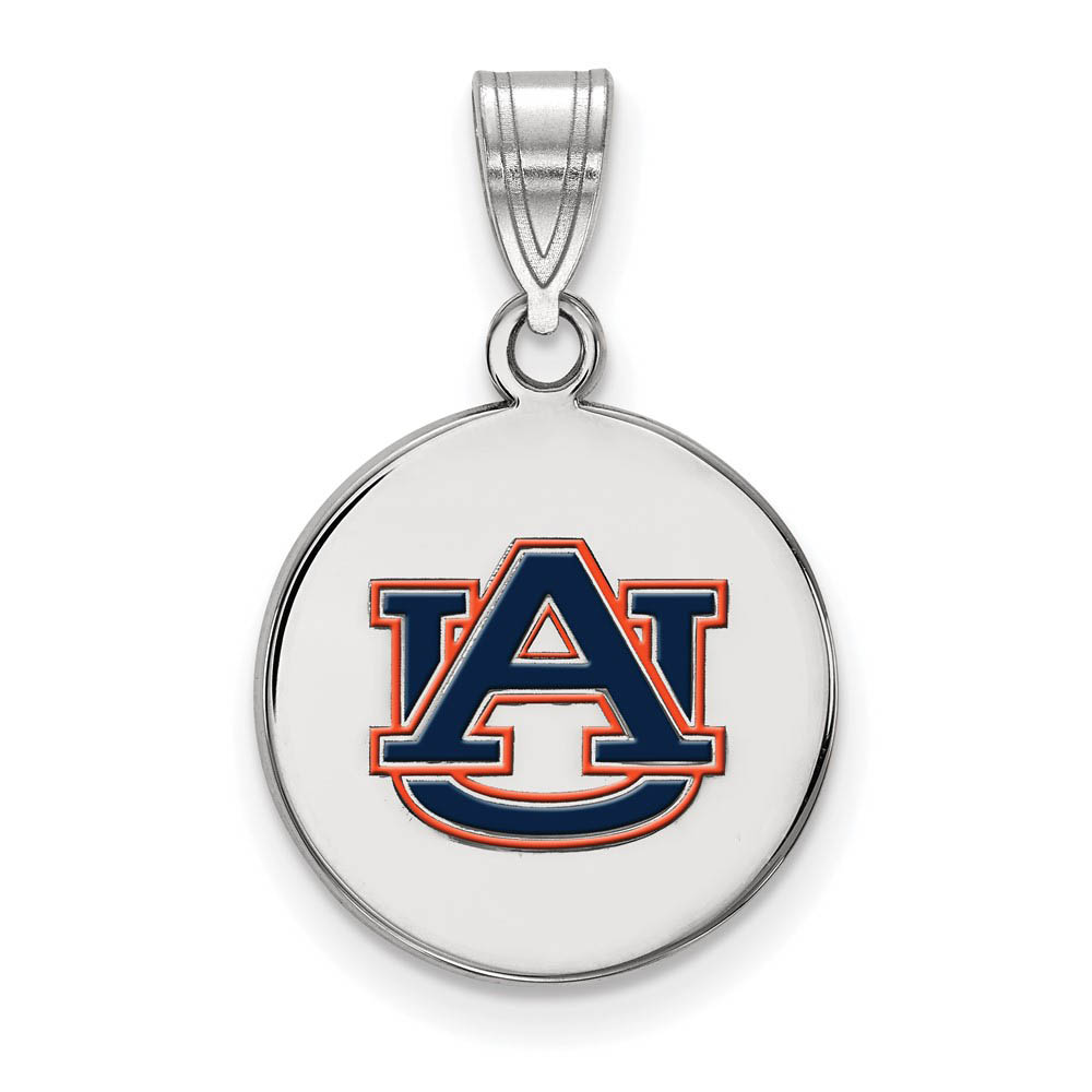 Sterling Silver Auburn U Enamel Disc Pendant
