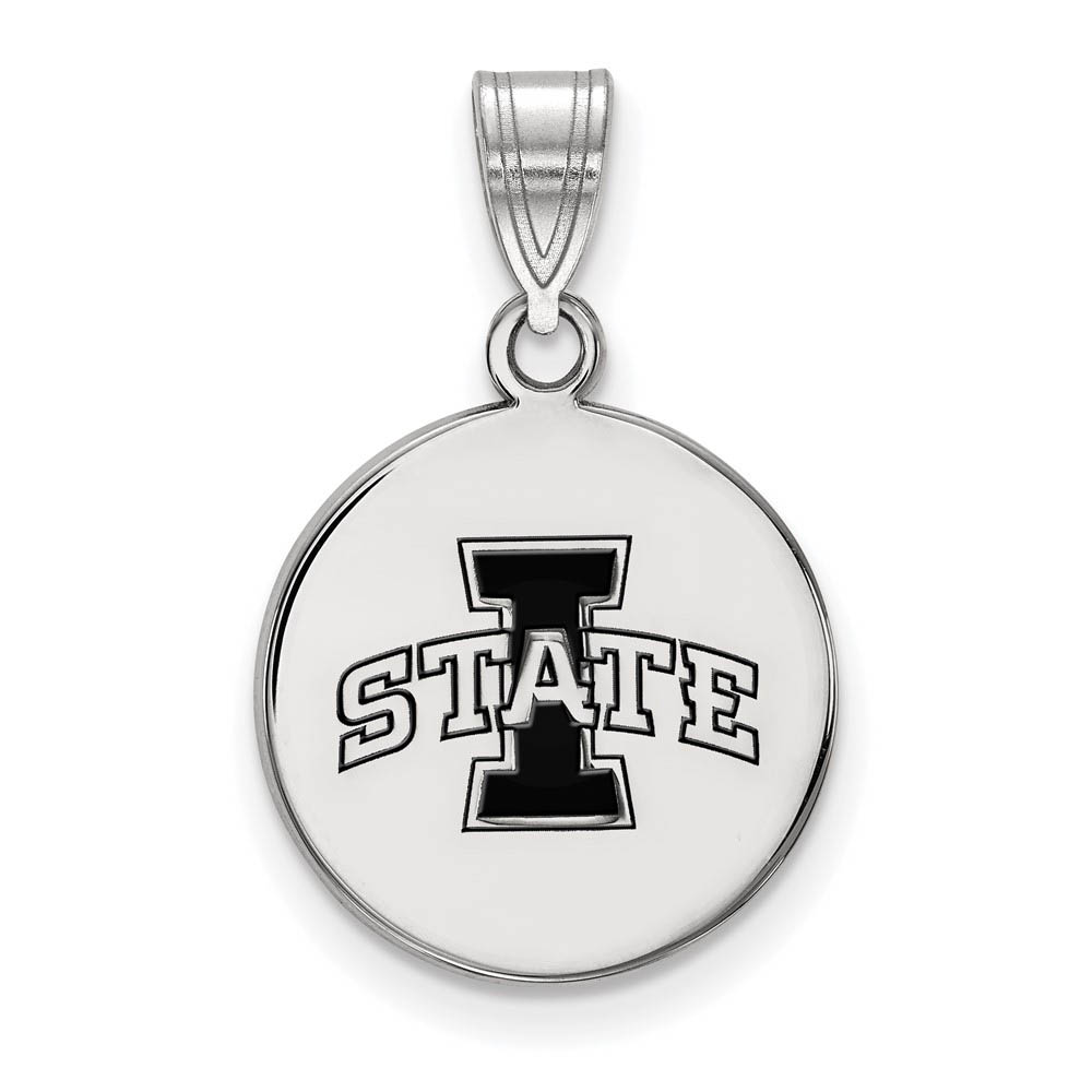 Sterling Silver Iowa State Enamel Disc Pendant