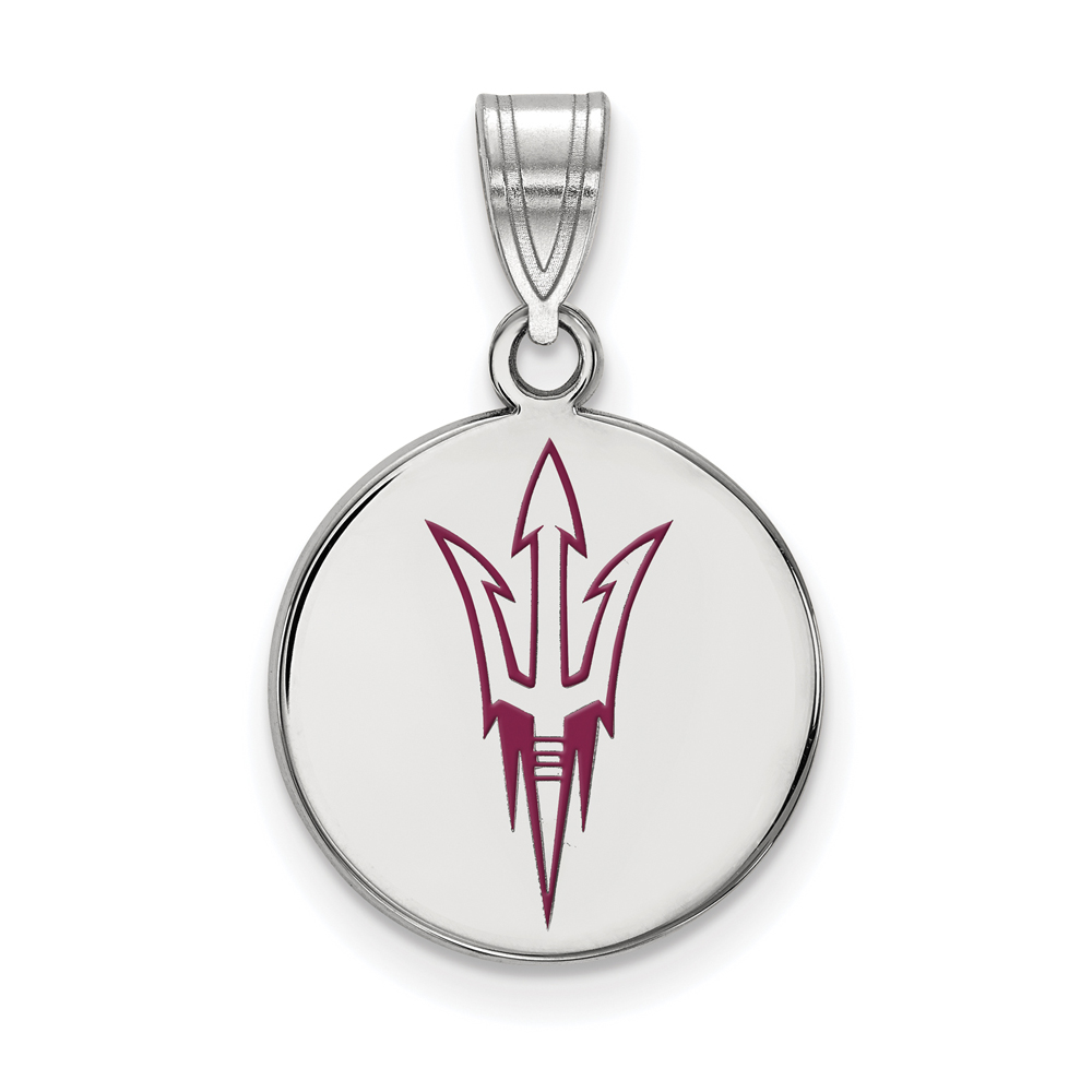 Sterling Silver Arizona State Enamel Disc Logo Pendant