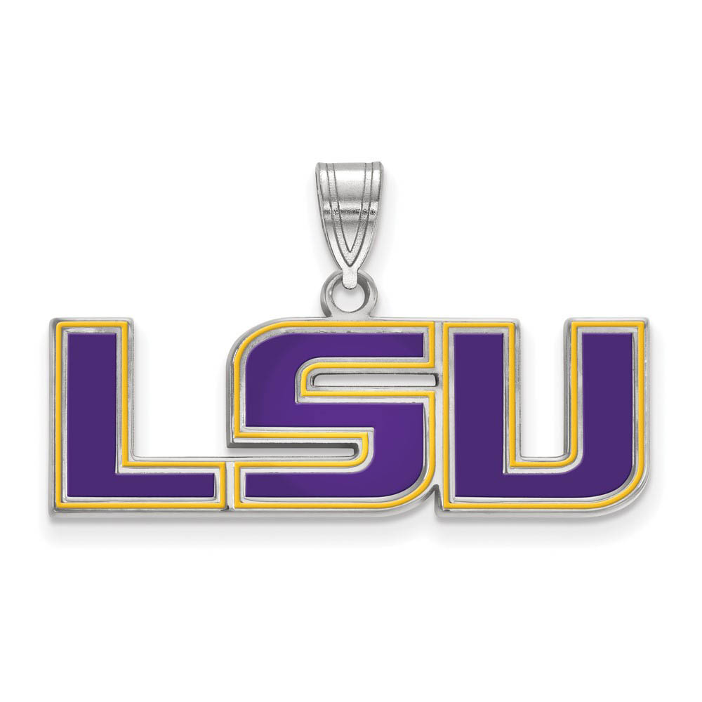 Sterling Silver Louisiana State Enamel Pendant