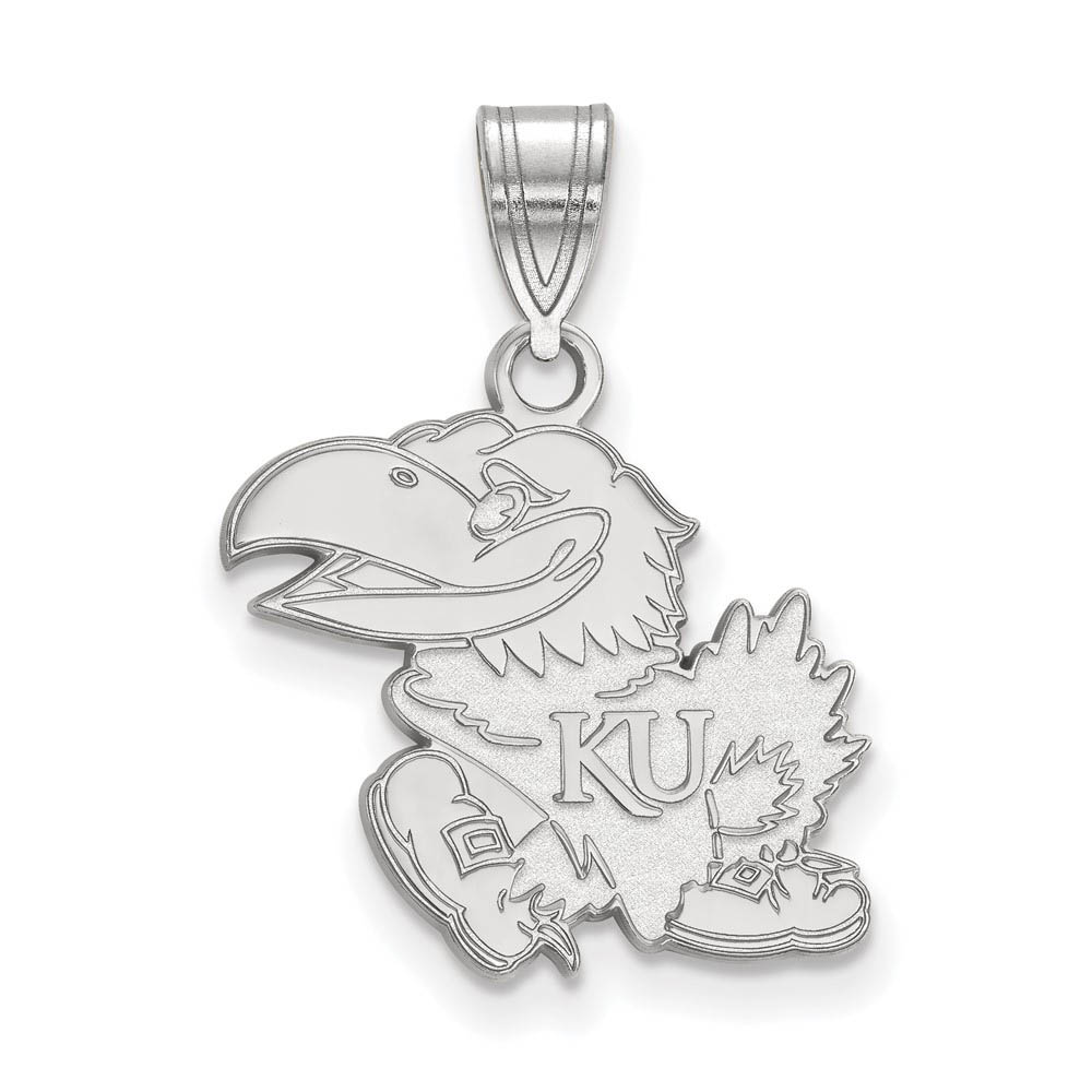 10k White Gold U. of Kansas Left Mascot Pendant