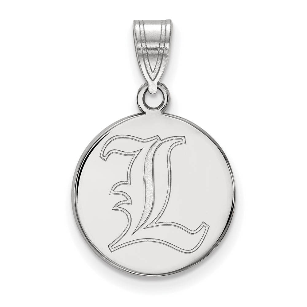 10k White Gold U. of Louisville Disc Pendant
