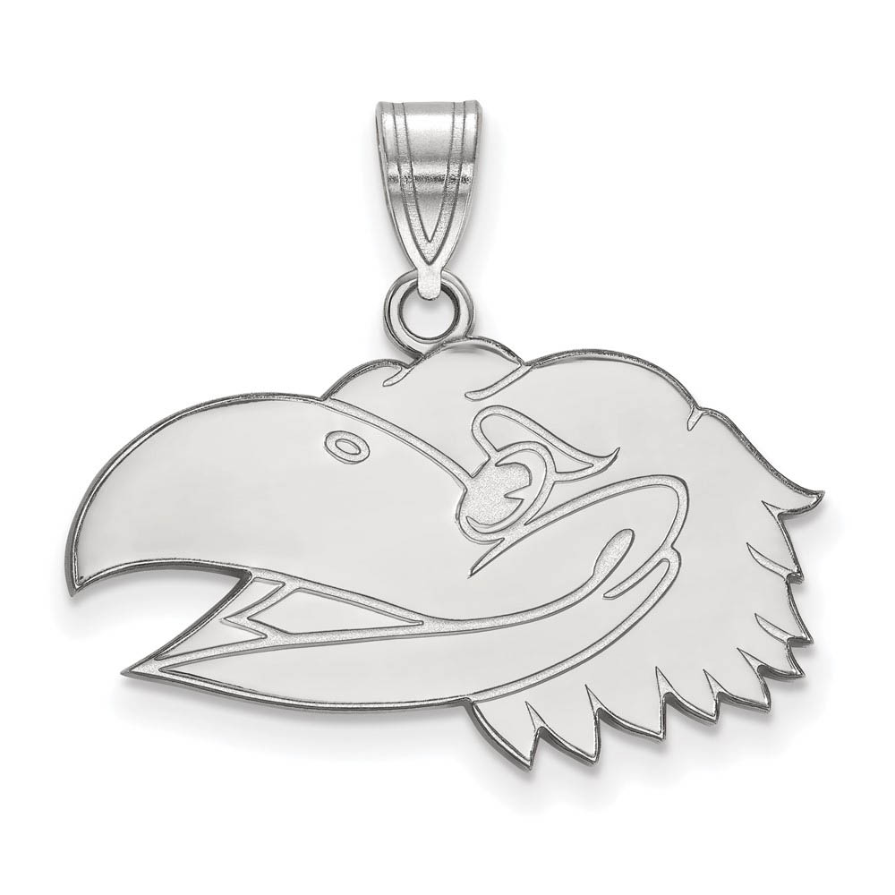 10k White Gold U. of Kansas Profile Mascot Pendant