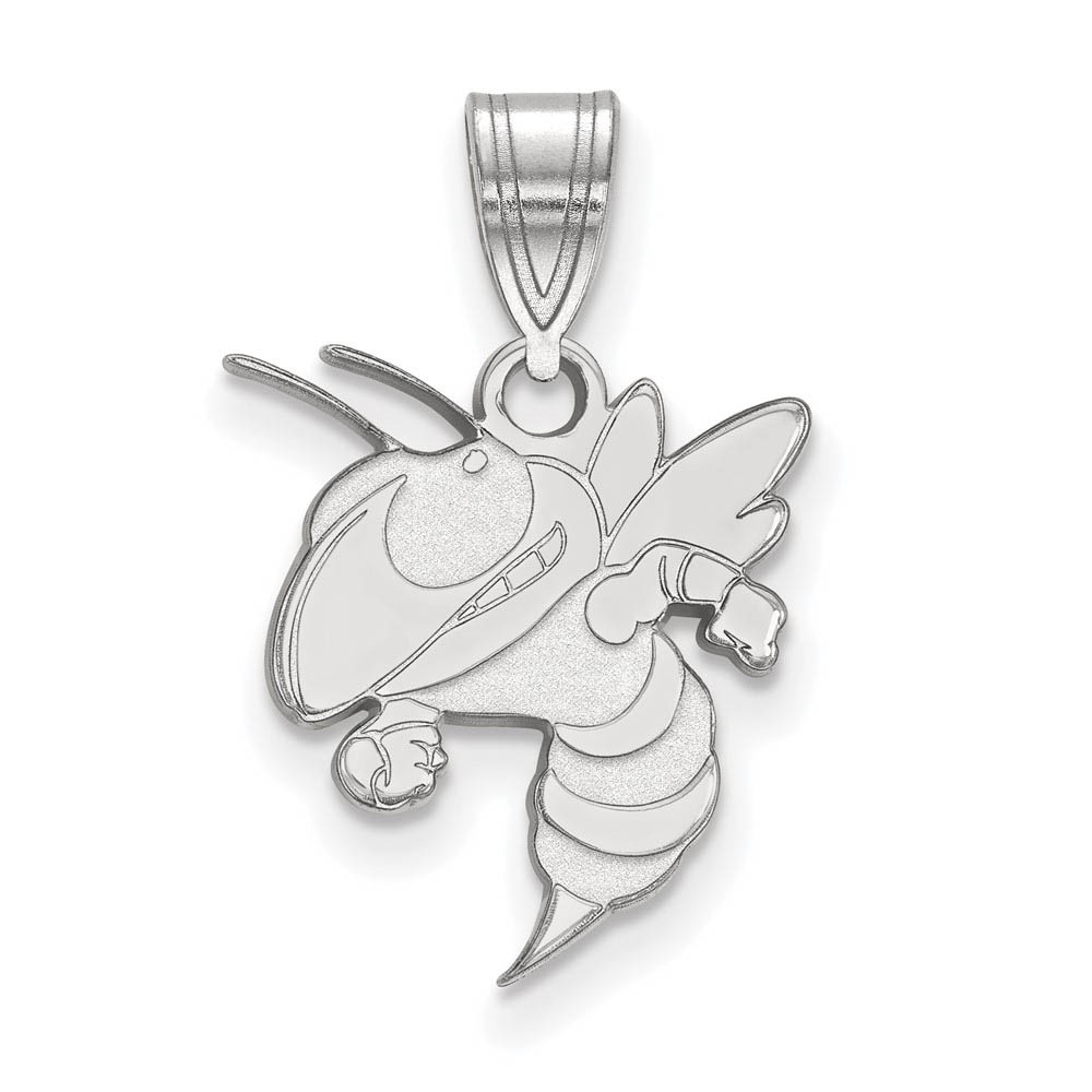 10k White Gold Georgia Technology Pendant