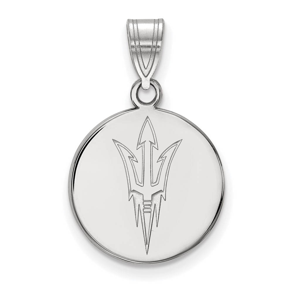 10k White Gold Arizona State Disc Logo Pendant