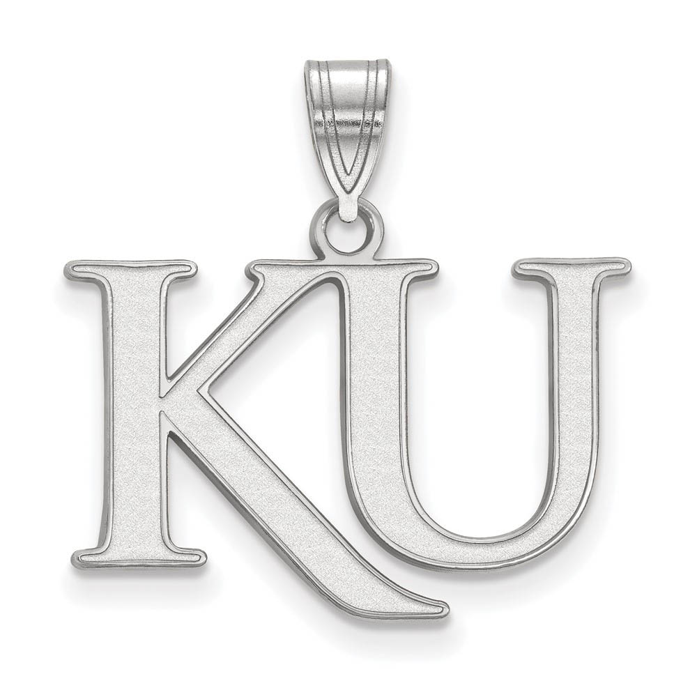 10k White Gold U. of Kansas 'KU' Pendant