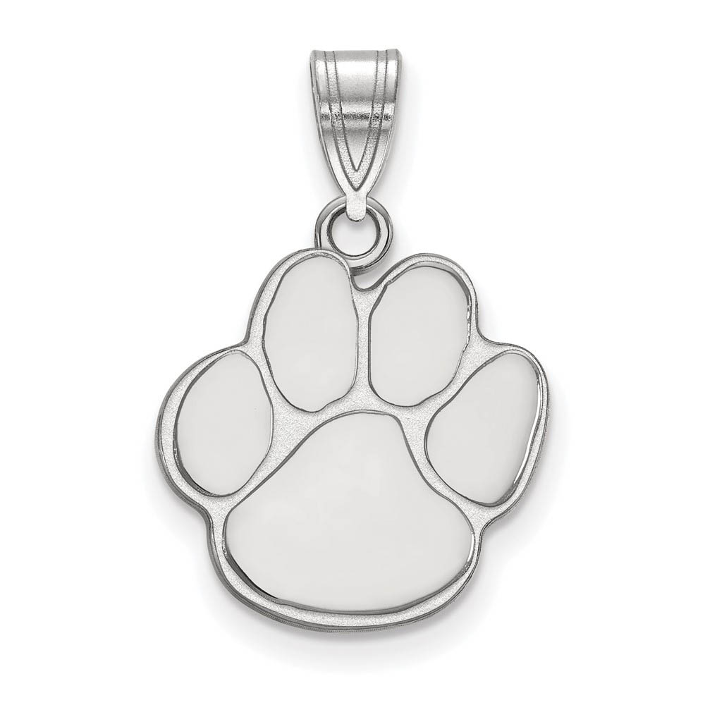 10k White Gold Auburn U Paw Pendant