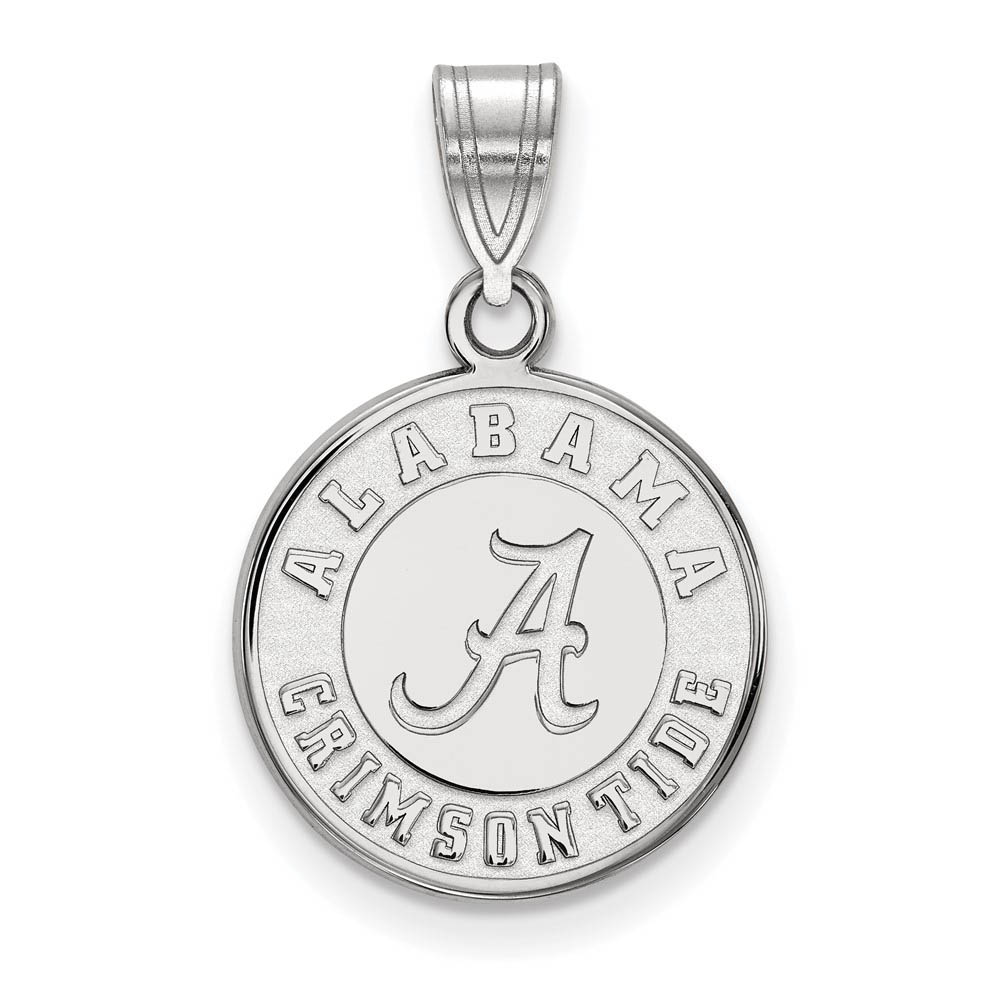 10k White Gold U. of Alabama Disc Pendant