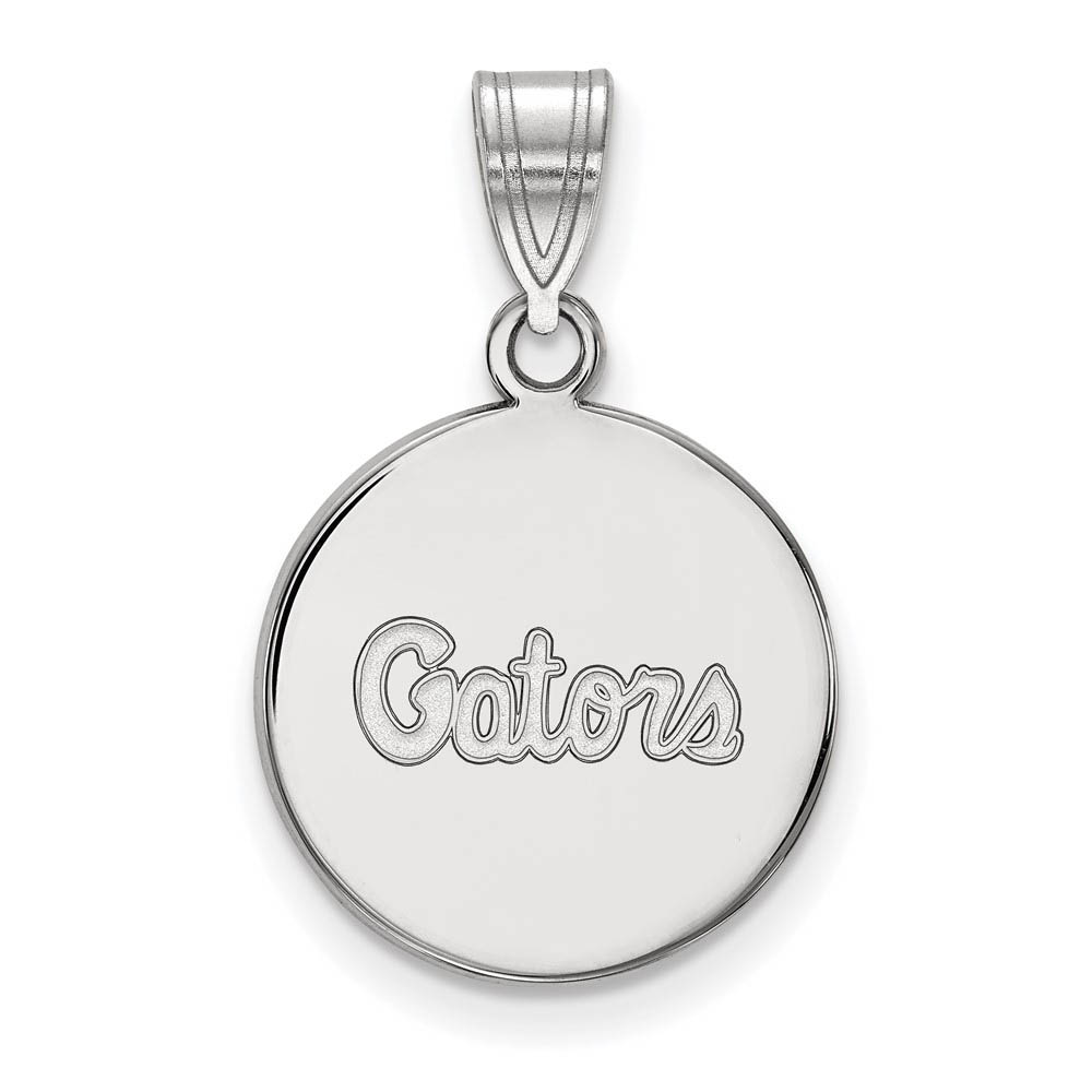 10k White Gold U of Florida Disc Pendant