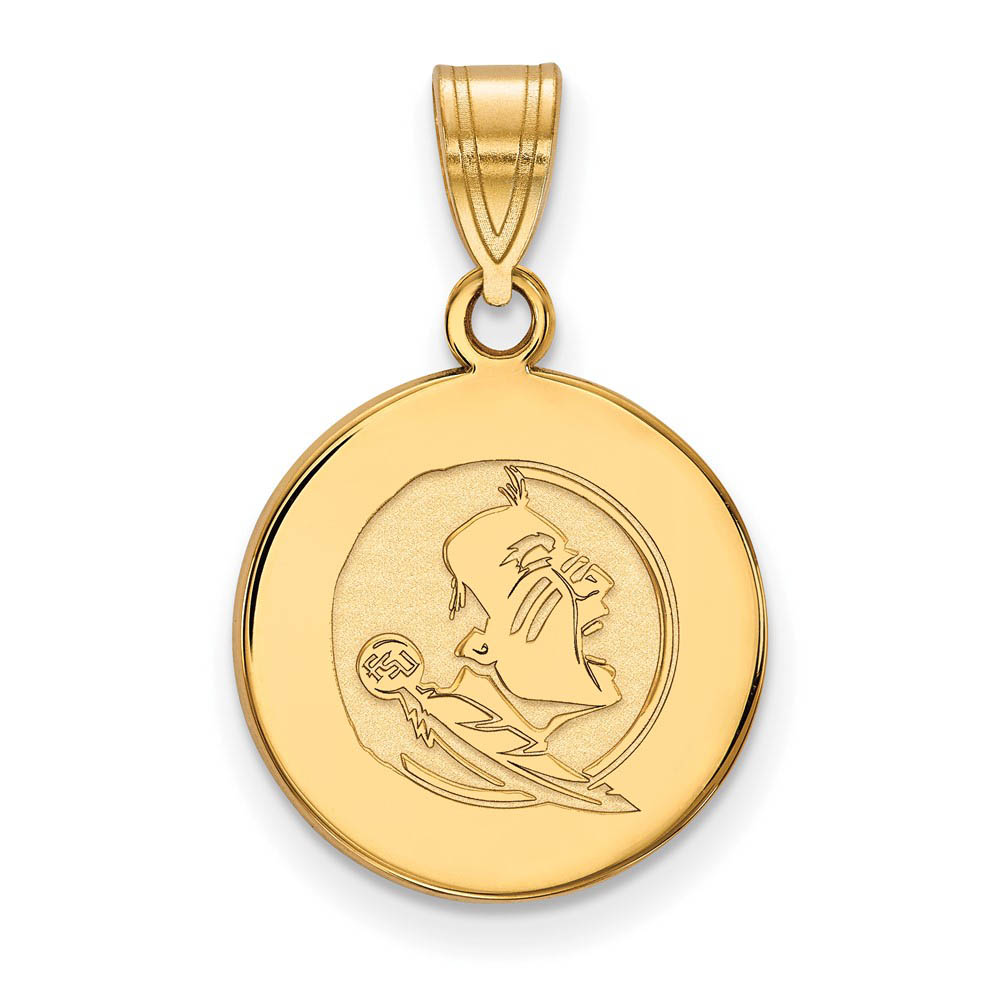 10K Yellow Gold Florida State Disc Pendant