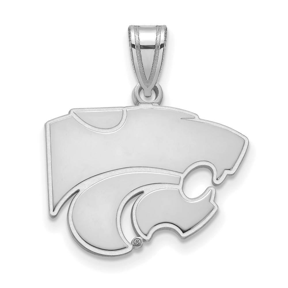 14k White Gold Kansas State Mascot Pendant