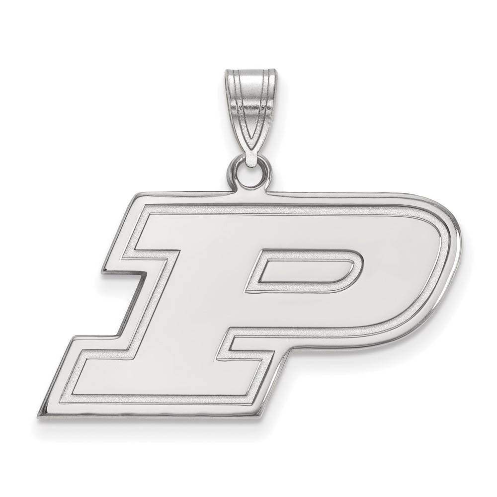14k White Gold Purdue Initial P Pendant