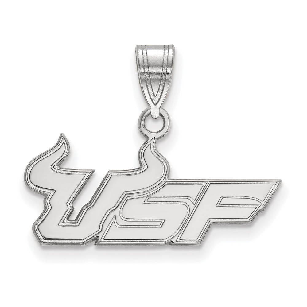 14k White Gold South Florida 'USF' Pendant
