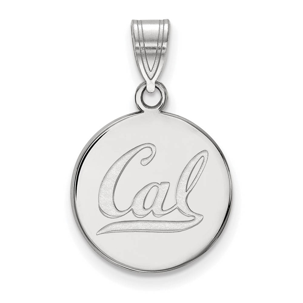 14k White Gold California Berkeley 'Cal' Disc Pendant