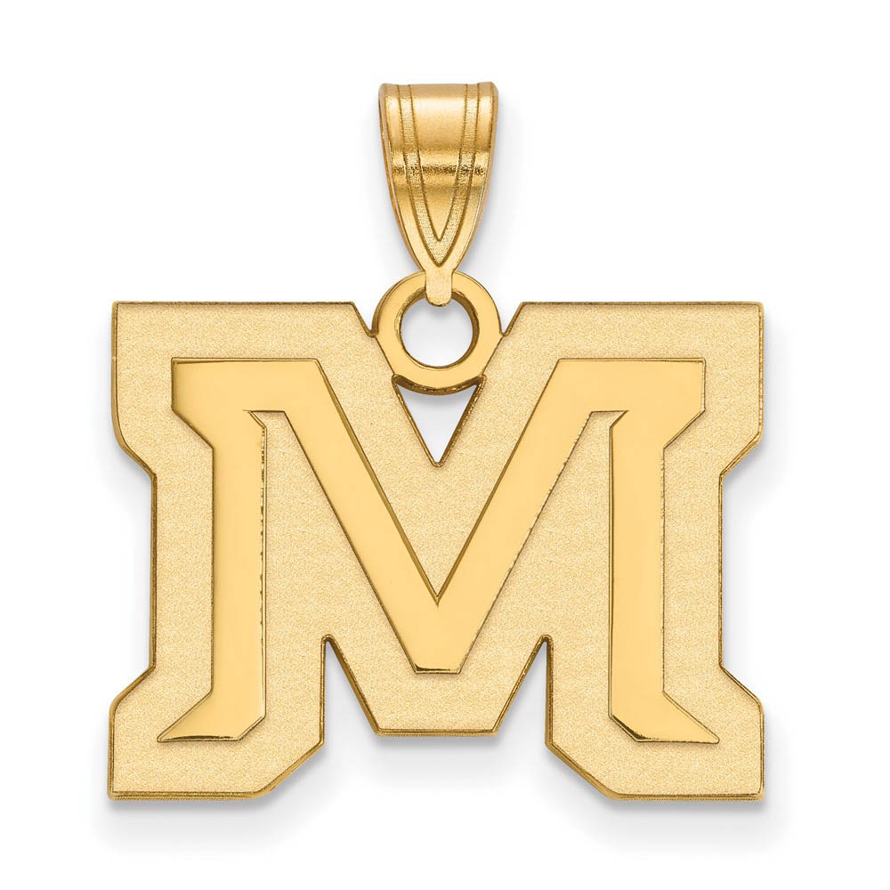 14k Yellow Gold Montana State Medium 'M' Pendant