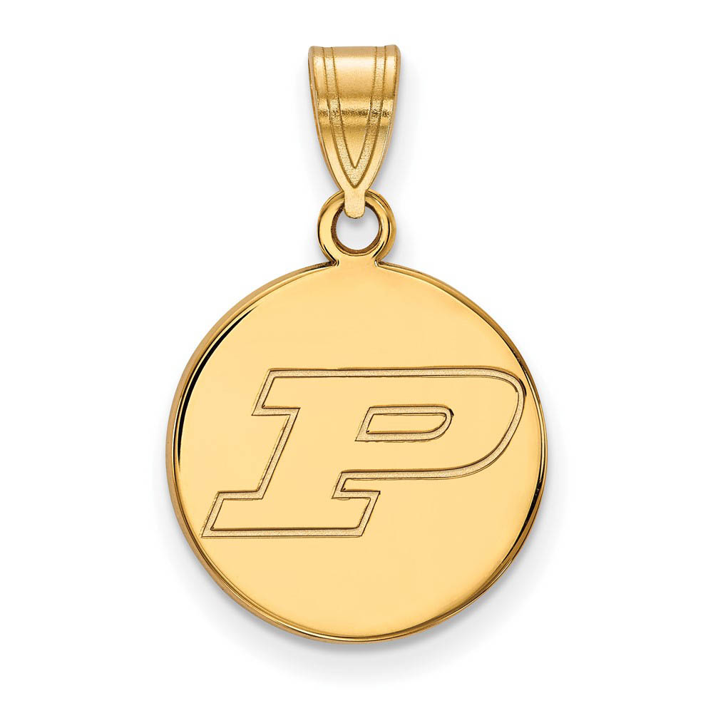 14k Yellow Gold Purdue Initial P Disc Pendant