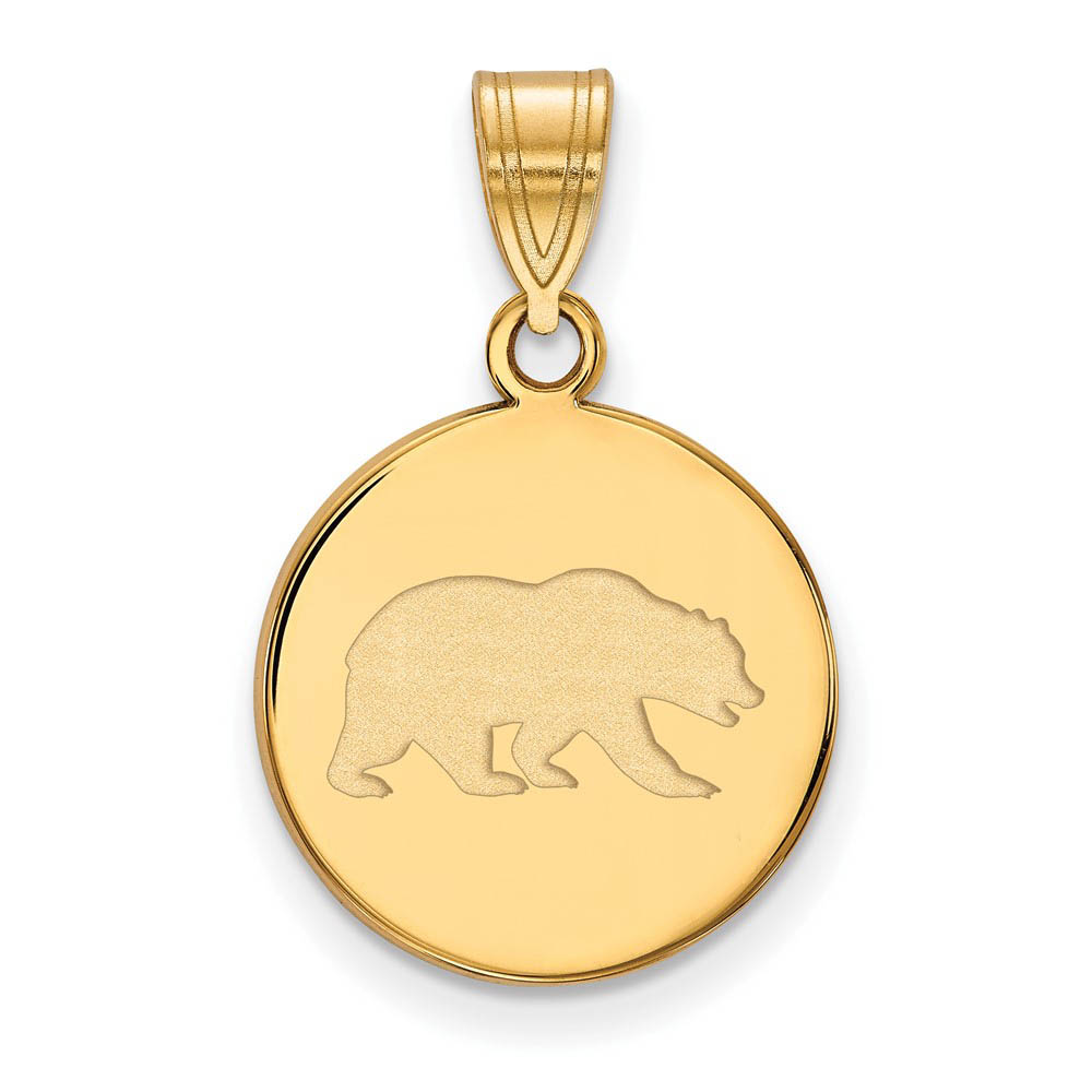 14k Yellow Gold California Berkeley Mascot Disc Pendant