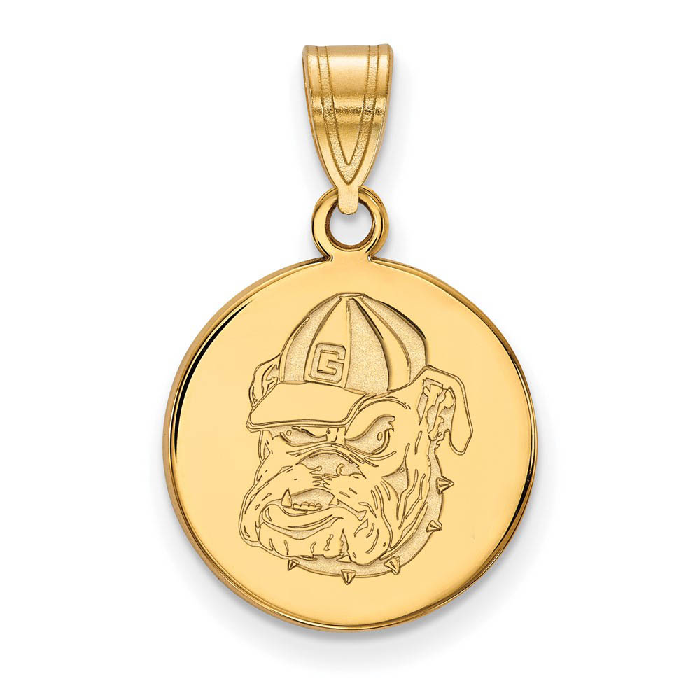 14k Yellow Gold U. of Georgia Masco Disc Pendant