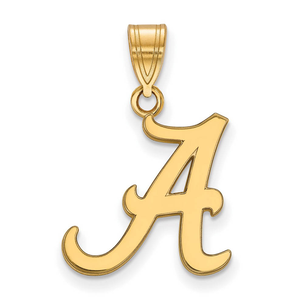 14k Gold Plated Silver U. of Alabama Initial A Pendant