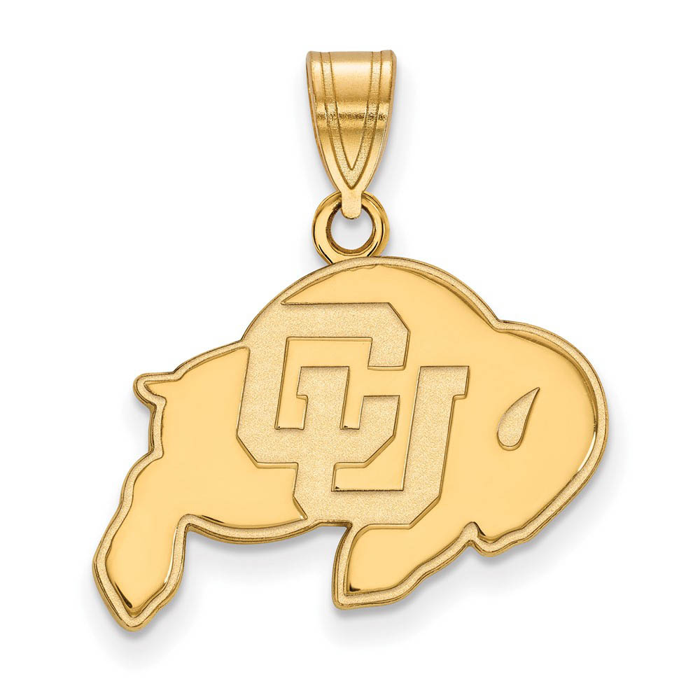 14k Gold Plated Silver U. of Colorado 'CU' Mascot Pendant