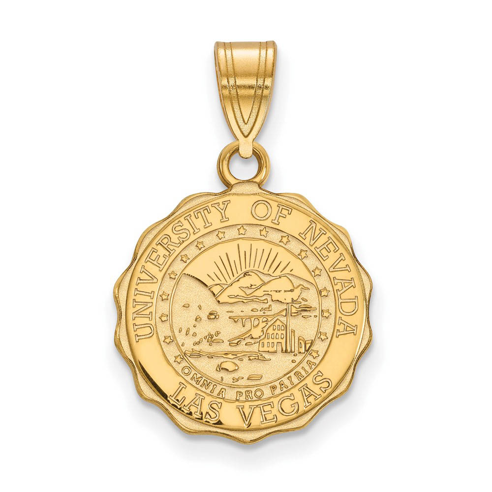 14k Gold Plated Silver U. of Nevada Las Vegas MD Crest Pendant