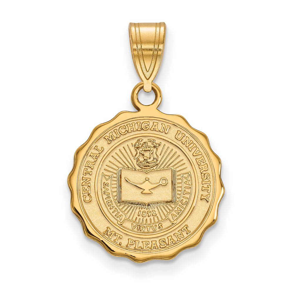 14k Gold Plated Silver Central Michigan U Crest Pendant