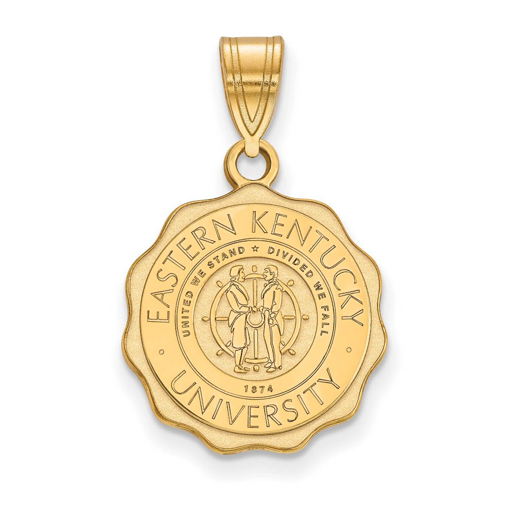 14k Gold Plated Silver Eastern Kentucky U Crest Pendant