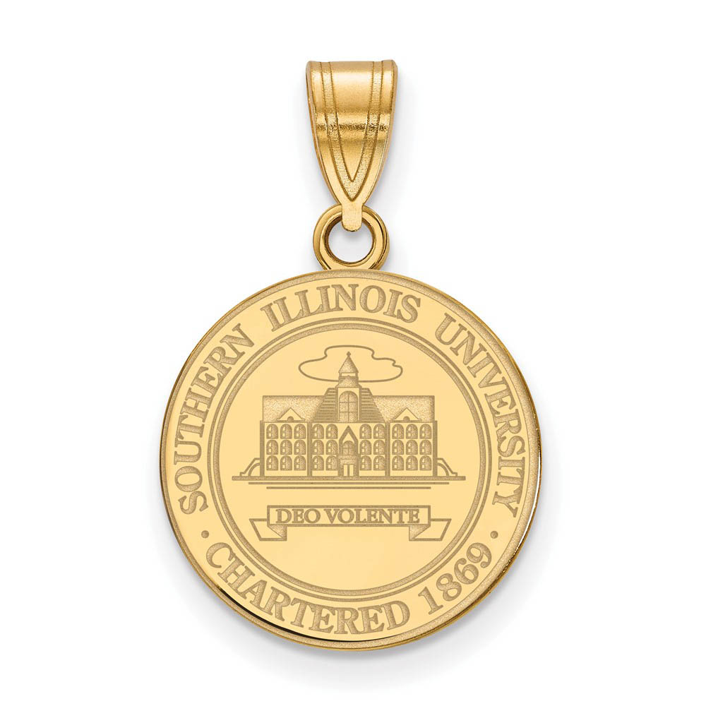 14k Gold Plated Silver Southern Illinois U. Med Crest Pendant