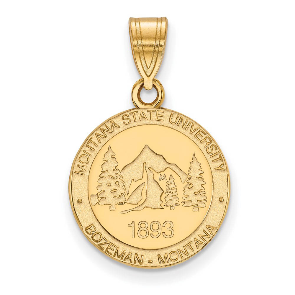 14k Gold Plated Silver Montana State Crest Pendant