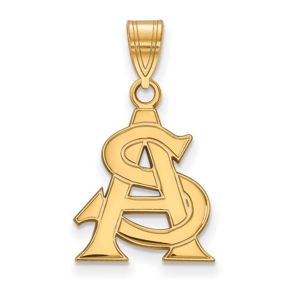 14k Gold Plated Silver Arizona State 'AS' Pendant