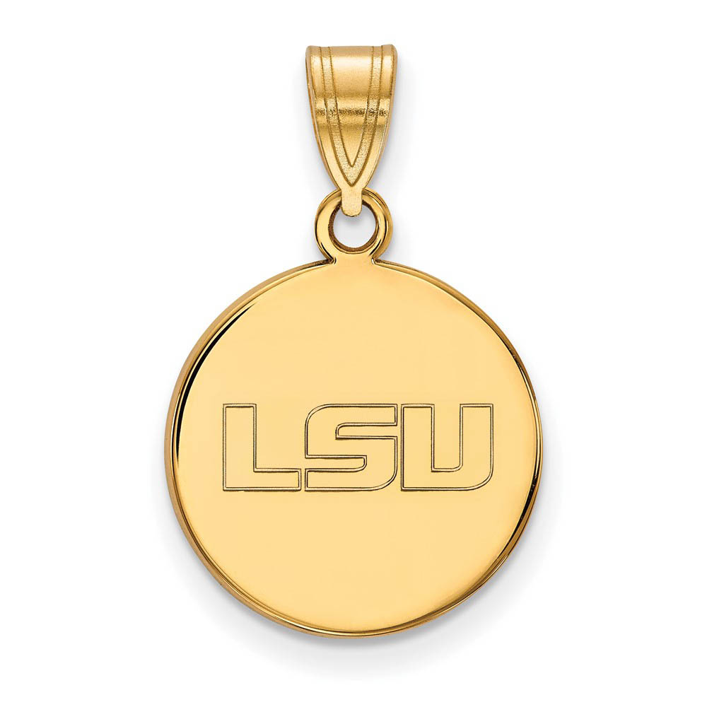 14k Gold Plated Silver Louisiana State Disc Pendant