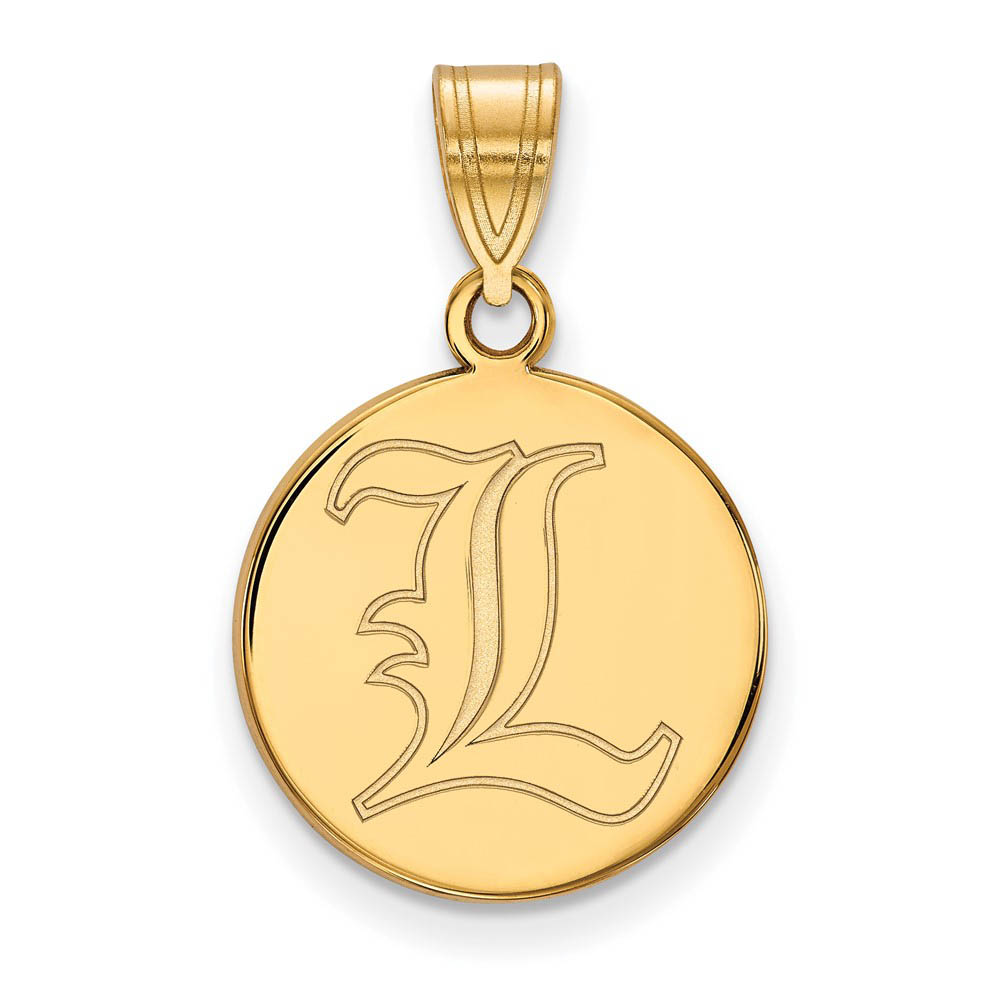 14k Gold Plated Silver U. of Louisville Disc Pendant