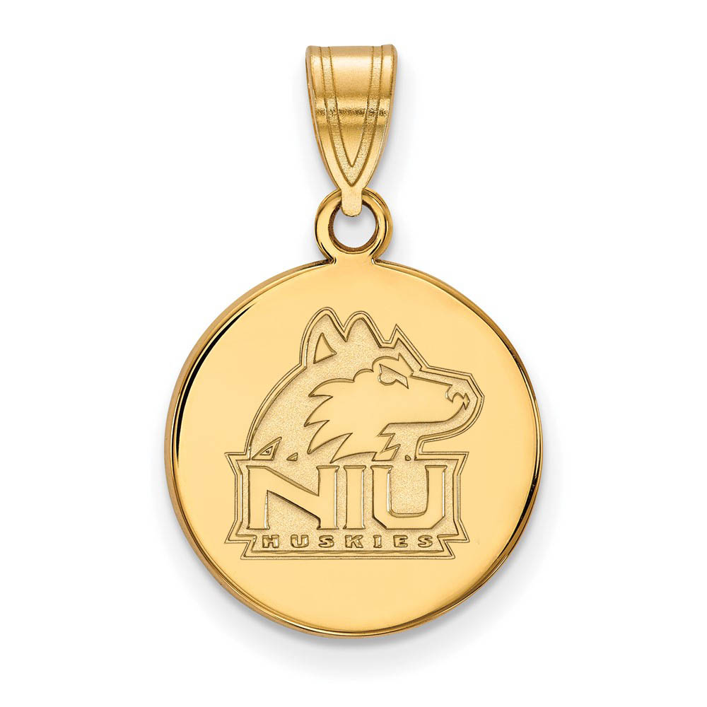14k Gold Plated Silver Northern Illinois U. Med Logo Disc Pendant