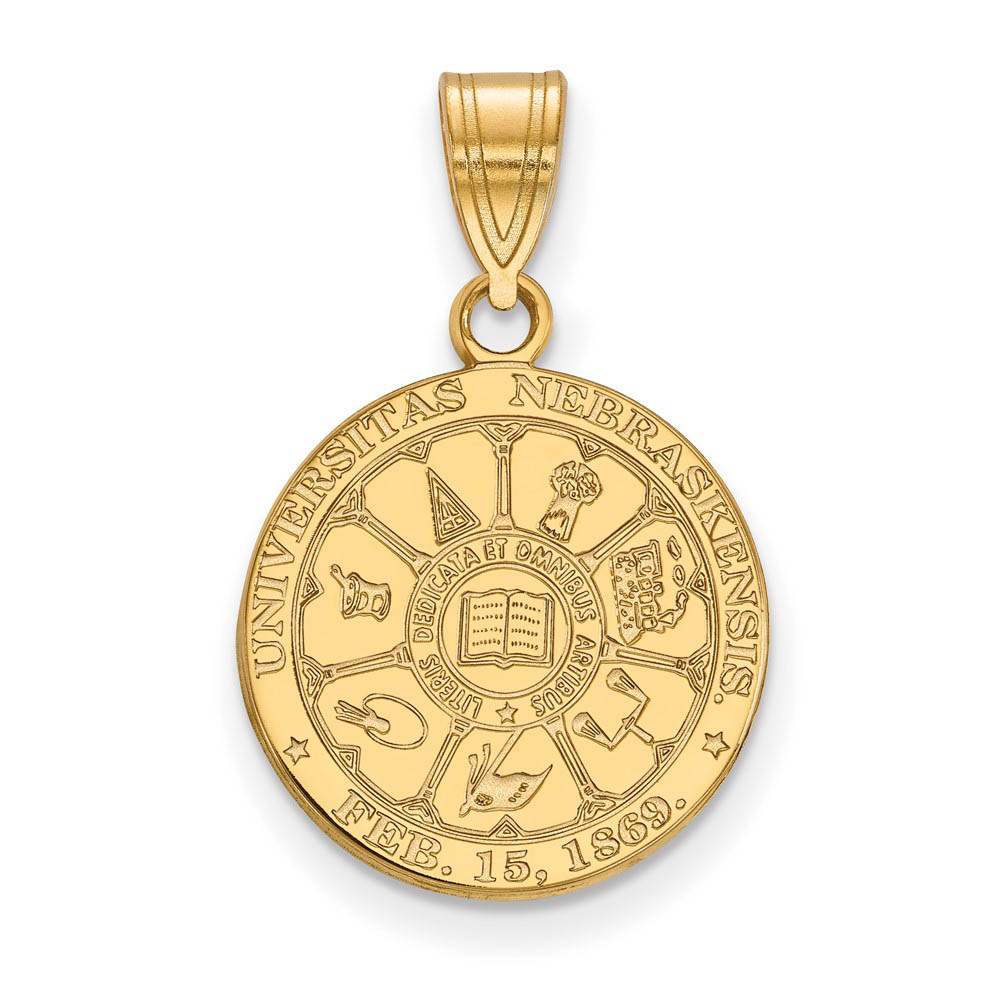 14k Gold Plated Silver U. of Nebraska Crest Pendant