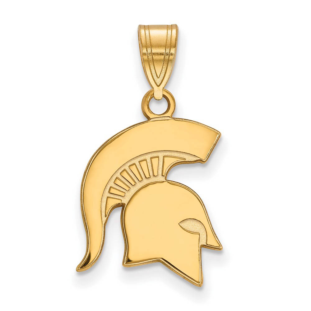 14k Gold Plated Silver Michigan State Logo Pendant