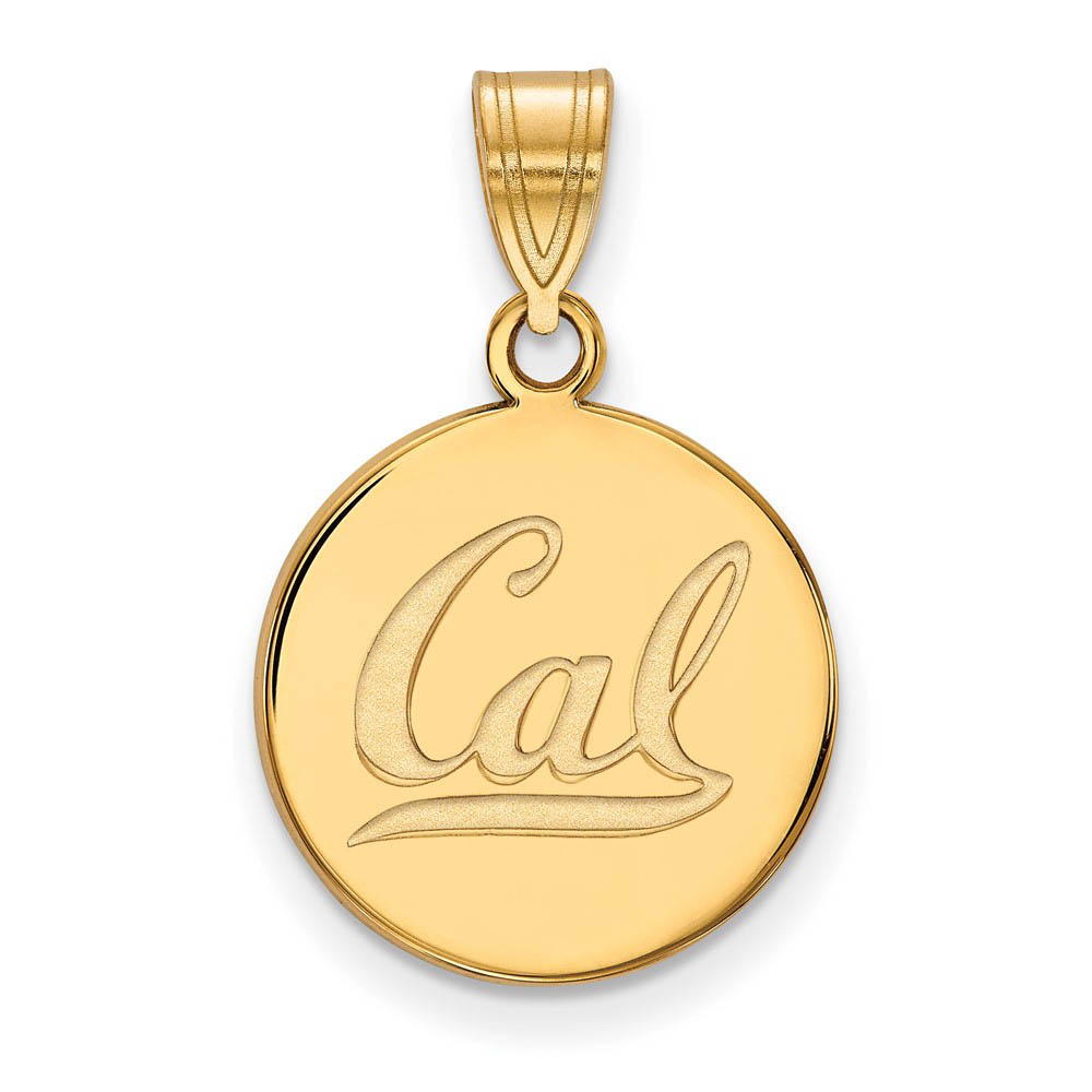 14k Gold Plated Silver California Berkeley 'Cal' Disc Pendant