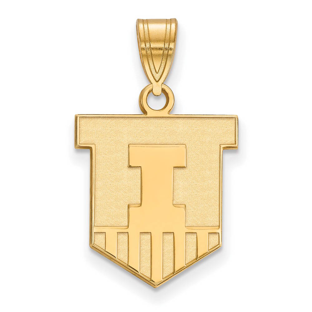 14k Gold Plated Silver U. of Illinois Shield Pendant