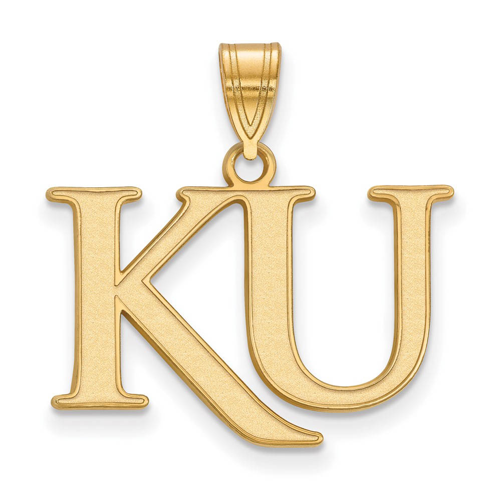 14k Gold Plated Silver U. of Kansas 'KU' Pendant