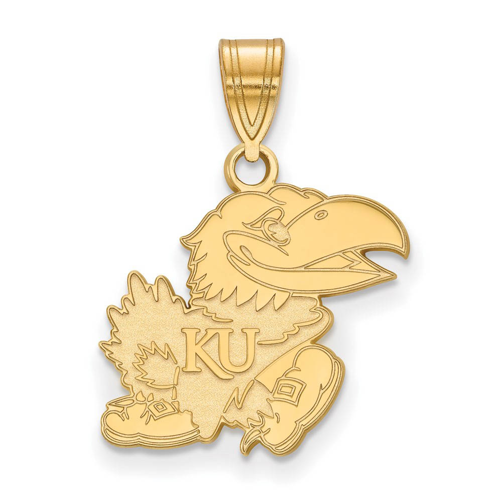 14k Gold Plated Silver U. of Kansas Pendant