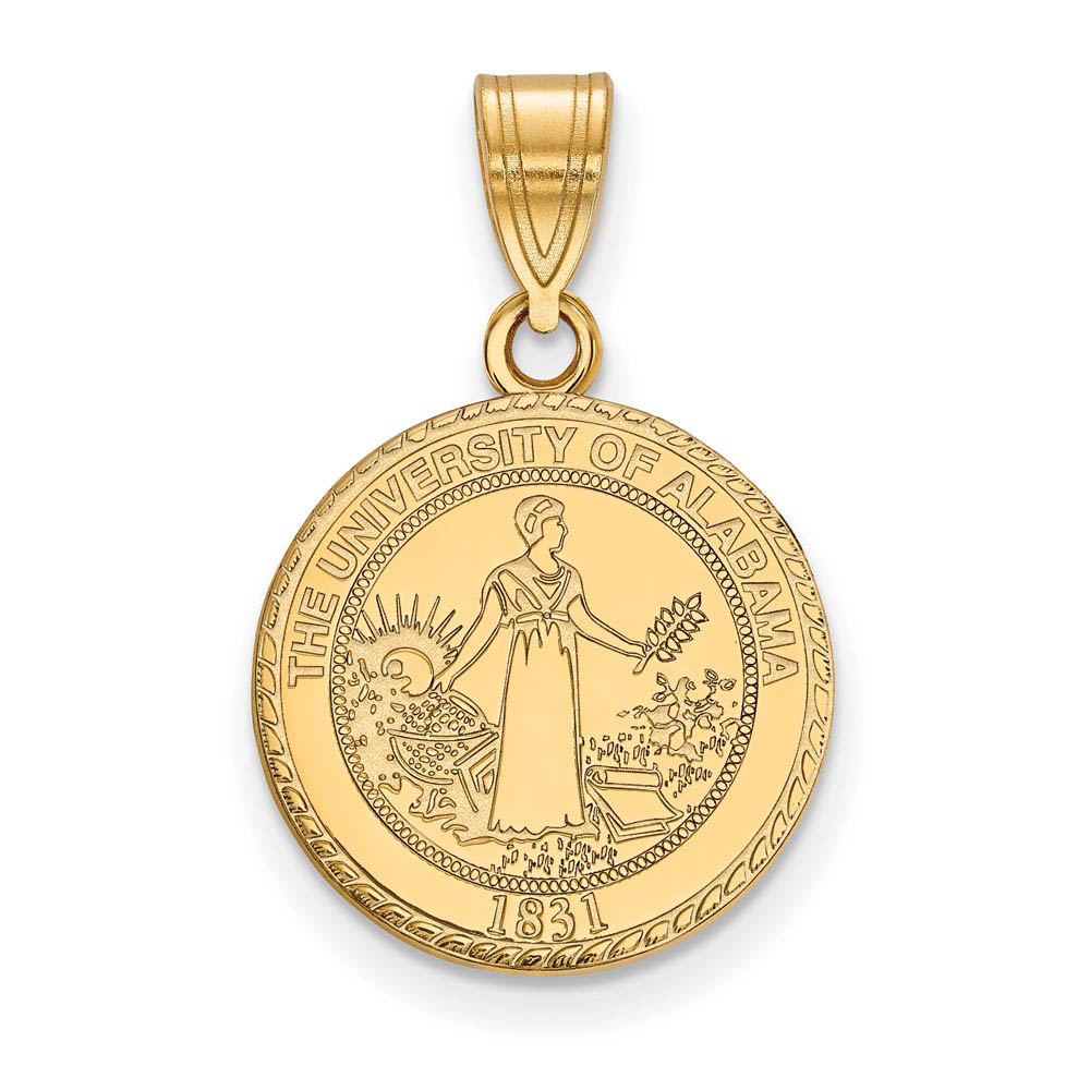 14k Gold Plated Silver U. of Alabama Crest Pendant