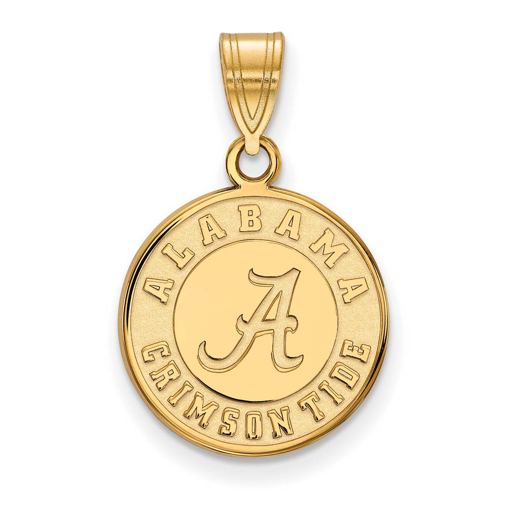 14k Gold Plated Silver U. of Alabama Disc Pendant