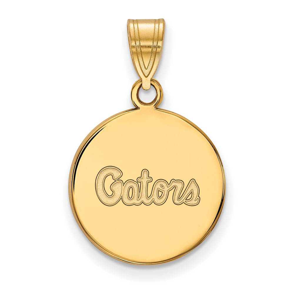 14k Gold Plated Silver U. of Florida Disc Pendant