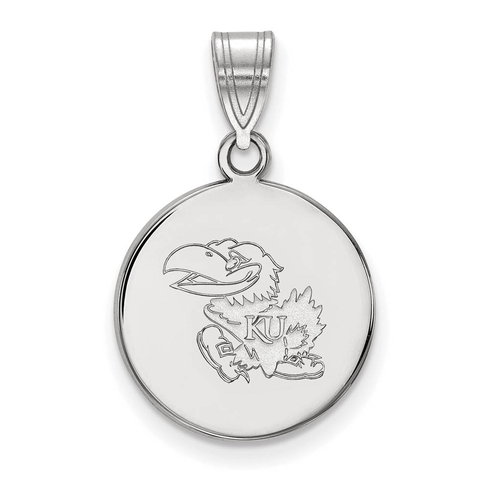 Sterling Silver U. of Kansas Disc Pendant