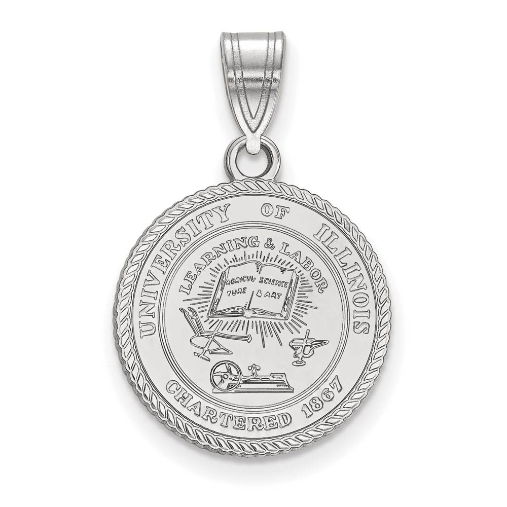 Sterling Silver U. of Illinois Crest Pendant