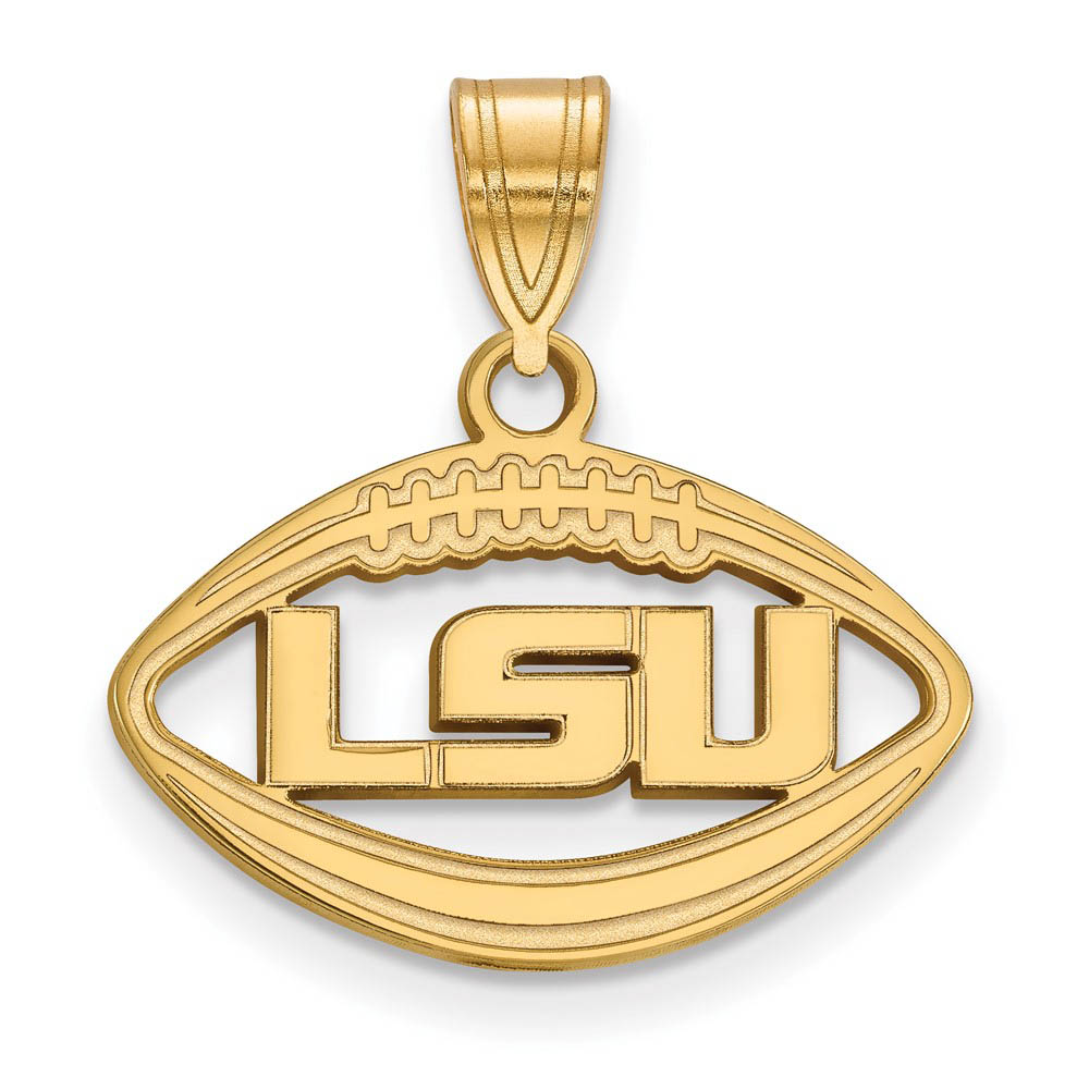 14k Gold Plated Silver Louisiana State Football Pendant