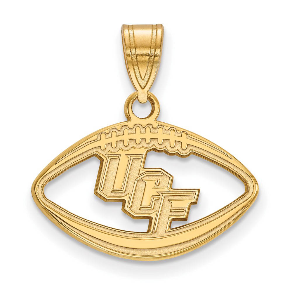 14k Gold Plated Silver Central Florida Football Pendant