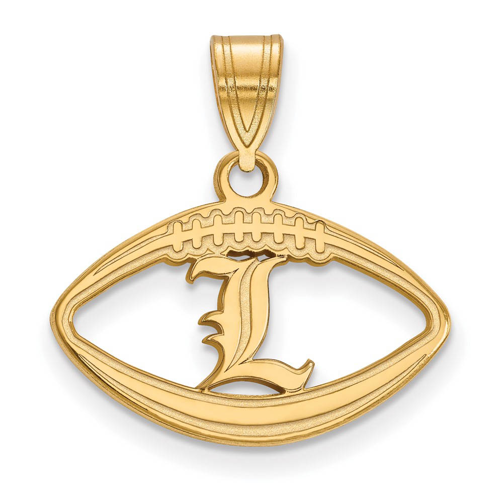 14k Gold Plated Silver U. of Louisville 'L' Football Pendant