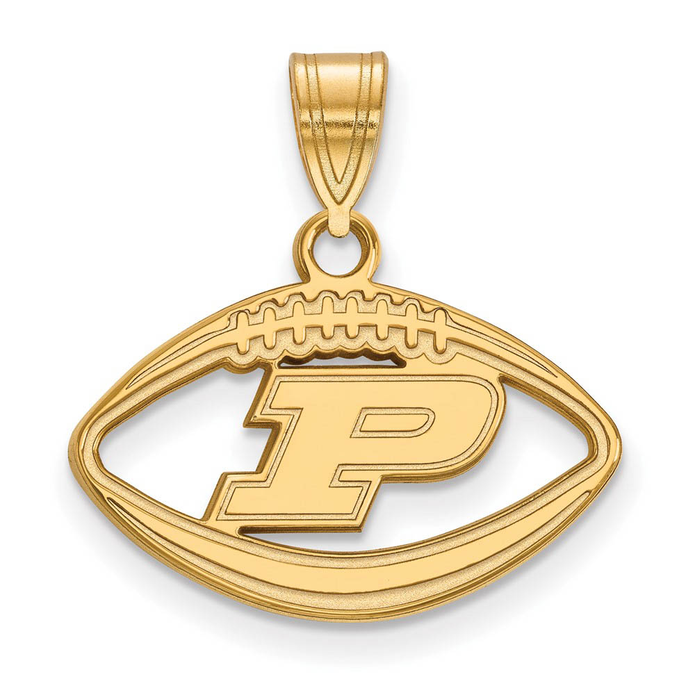 14k Gold Plated Silver Purdue Football 'P' Pendant