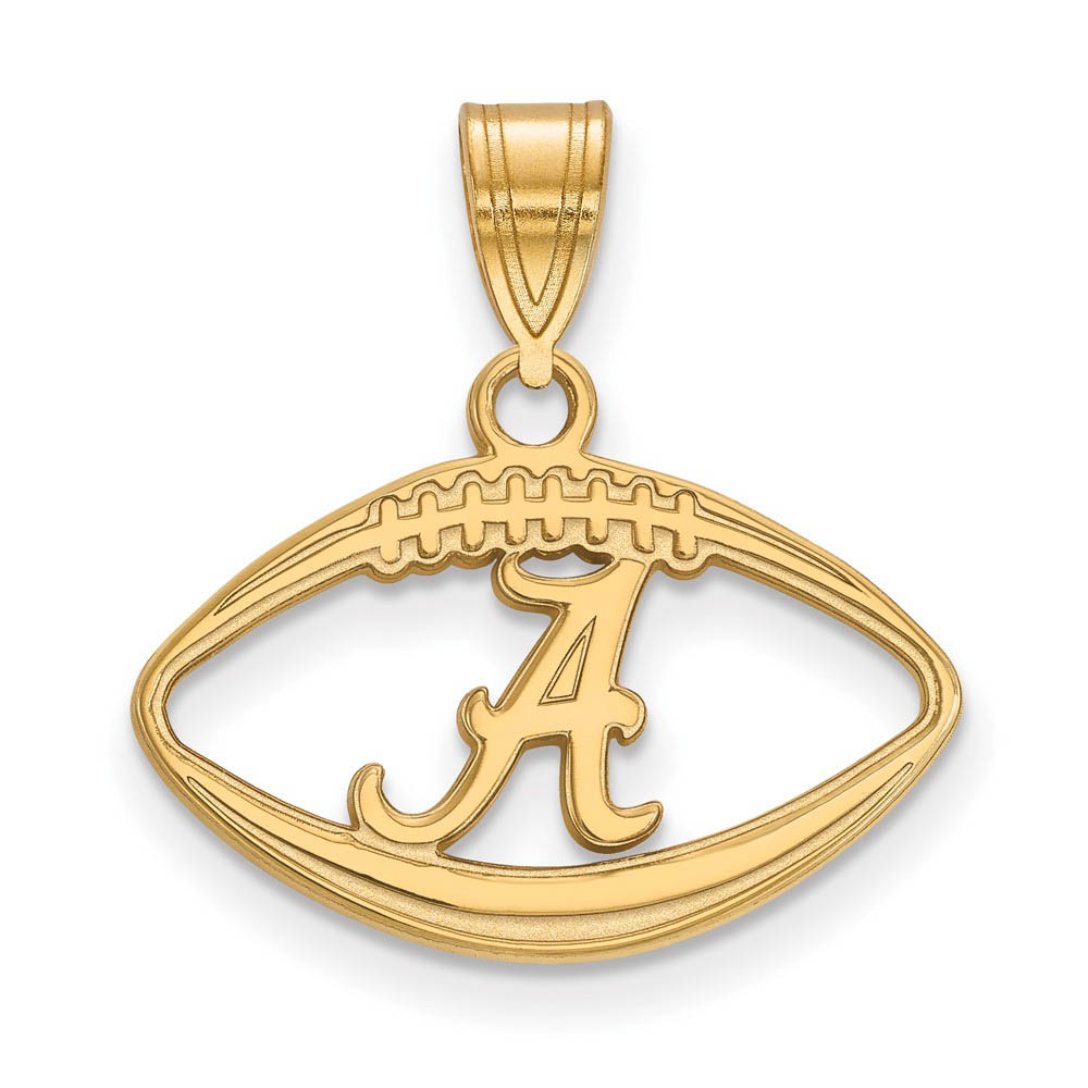 14k Gold Plated Silver U. of Alabama Football Pendant
