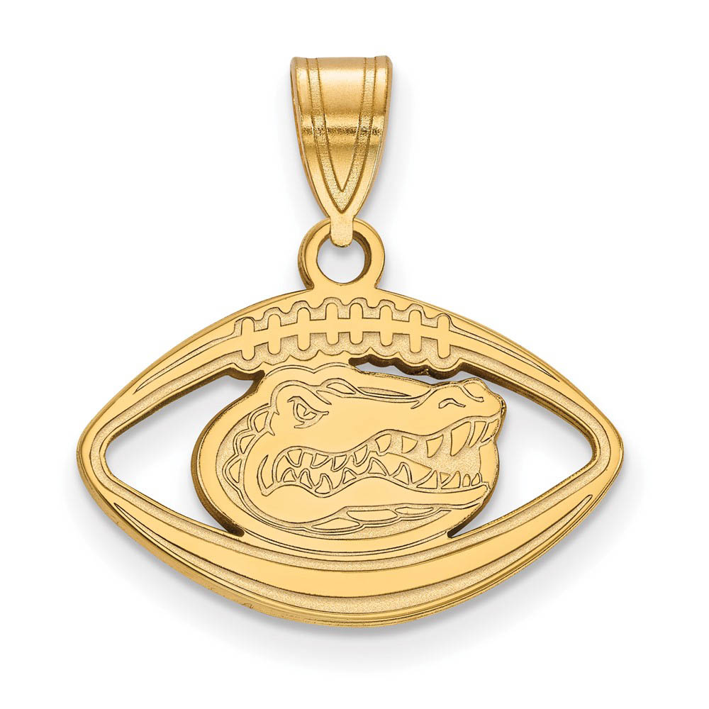 14k Gold Plated Silver U. of Florida Football Pendant